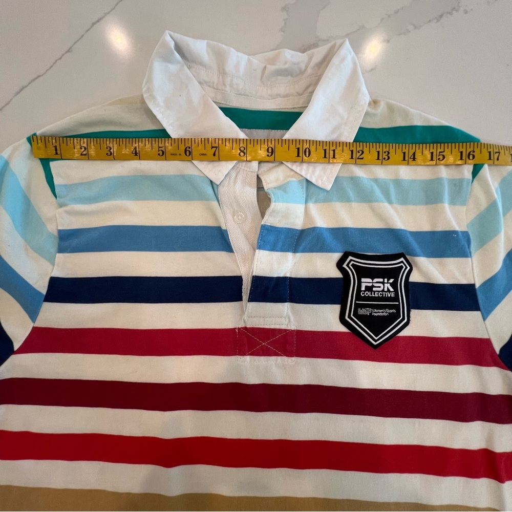 PSK Collective Rugby Equality Patch Collared Rainbow Top w/ WSF Sleeve Patch, S - Picture 12 of 14